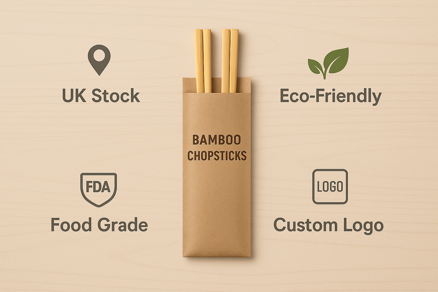 Premium Eco-Friendly Bamboo Chopsticks for Wholesale | Individually Sleeved & Food-Grade Certified | 8-Inch / 9-Inch Bulk