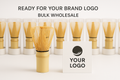 批发与定制展示	构图： 整齐摆放一排装在定制纸盒或透明管中的竹筅，前方放一支竹筅，旁边放置一个印有虚拟客户Logo的标签或卡片。文字： 简洁标注 "Ready for Your Brand Logo" and "Bulk Wholesale."	OEM/ODM 服务和批量采购